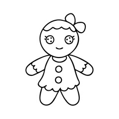 doll icon, doll line art - simple line art of doll, perfect for doll logos and icons