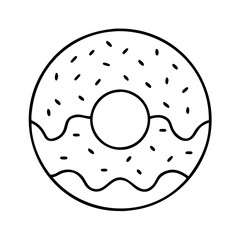 donut icon, donut line art - simple line art of donut, perfect for donut logos and icons