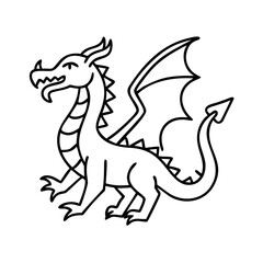 dragon icon, dragon line art - simple line art of dragon, perfect for dragon logos and icons