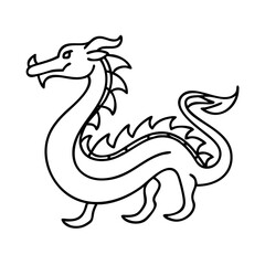 dragon icon, dragon line art - simple line art of dragon, perfect for dragon logos and icons