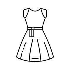 dress icon, dress line art - simple line art of dress, perfect for dress logos and icons