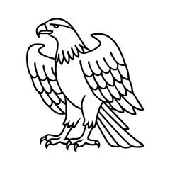 eagle icon, eagle line art - simple line art of eagle, perfect for eagle logos and icons