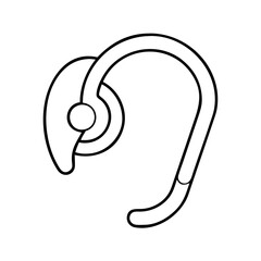 earpiece icon, earpiece line art - simple line art of earpiece, perfect for earpiece logos and icons
