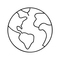 earth icon, earth line art - simple line art of earth, perfect for earth logos and icons