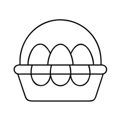 egg basket icon, egg basket line art - simple line art of egg basket, perfect for egg basket logos and icons