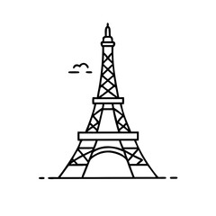 Fototapeta premium eiffel tower icon, eiffel tower line art - simple line art of eiffel tower, perfect for eiffel tower logos and icons