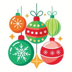 Christmas  ornaments isolated on white background