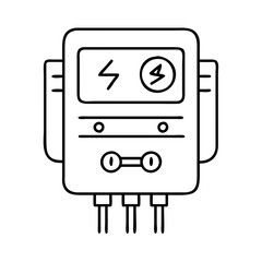 electric meter icon, electric meter line art - simple line art of electric meter, perfect for electric meter logos and icons