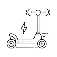 electric scooter icon, electric scooter line art - simple line art of electric scooter, perfect for electric scooter logos and icons