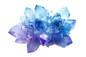 Fototapeta premium Stunning blue purple crystal cluster dazzling gemstone formations against black background vibrant color gradient