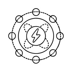 energy core icon, energy core line art - simple line art of energy core, perfect for energy core logos and icons