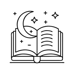evening book icon, evening book line art - simple line art of evening book, perfect for evening book logos and icons