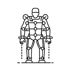 exoskeleton suit icon, exoskeleton suit line art - simple line art of exoskeleton suit, perfect for exoskeleton suit logos and icons