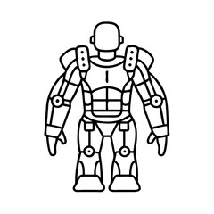 exoskeleton suit icon, exoskeleton suit line art - simple line art of exoskeleton suit, perfect for exoskeleton suit logos and icons