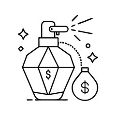 expensive perfume icon, expensive perfume line art - simple line art of expensive perfume, perfect for expensive perfume logos and icons