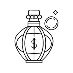 expensive perfume icon, expensive perfume line art - simple line art of expensive perfume, perfect for expensive perfume logos and icons