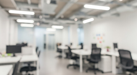 Fototapeta premium Blurred Office Space: Calm Productivity AI Generated