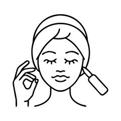 facial treatment icon, facial treatment line art - simple line art of facial treatment, perfect for facial treatment logos and icons