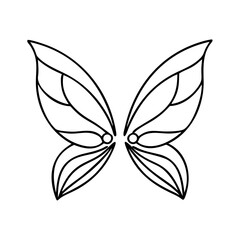 fairy wings icon, fairy wings line art - simple line art of fairy wings, perfect for fairy wings logos and icons
