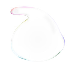 Abstract liquid bubble with a fluid, iridescent surface on a transparent background. Perfect for...