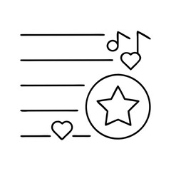 favorite playlist icon, favorite playlist line art - simple line art of favorite playlist, perfect for favorite playlist logos and icons © Sayem
