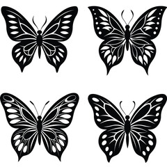 Fototapeta premium Butterfly vector silhouette Bundle set