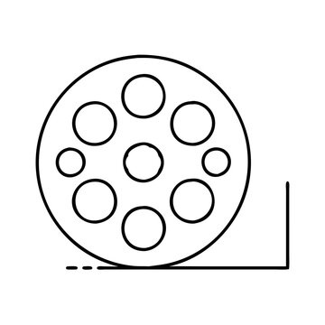 recommend clip art: film reel icon, film reel line art - simple line art of film reel, perfect for film reel logos and icons