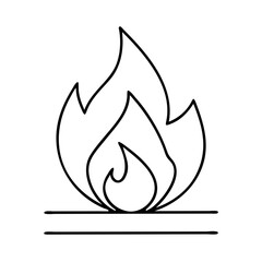 fire icon, fire line art - simple line art of fire, perfect for fire logos and icons