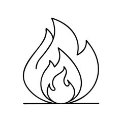 fire icon, fire line art - simple line art of fire, perfect for fire logos and icons