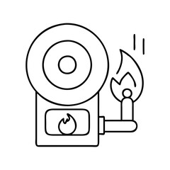 fire alarm icon, fire alarm line art - simple line art of fire alarm, perfect for fire alarm logos and icons