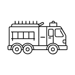 fire truck icon, fire truck line art - simple line art of fire truck, perfect for fire truck logos and icons