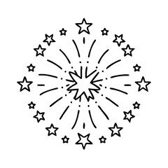 fireworks icon, fireworks line art - simple line art of fireworks, perfect for fireworks logos and icons