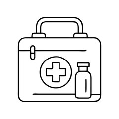 first aid kit icon, first aid kit line art - simple line art of first aid kit, perfect for first aid kit logos and icons