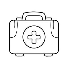 first aid kit icon, first aid kit line art - simple line art of first aid kit, perfect for first aid kit logos and icons