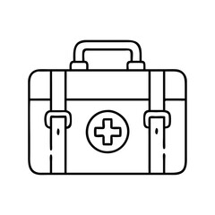 first aid kit icon, first aid kit line art - simple line art of first aid kit, perfect for first aid kit logos and icons