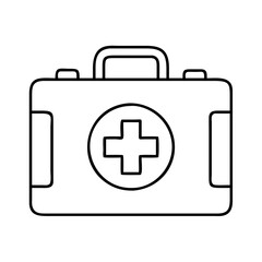 first aid kit icon, first aid kit line art - simple line art of first aid kit, perfect for first aid kit logos and icons