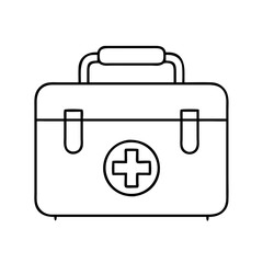 first aid kit icon, first aid kit line art - simple line art of first aid kit, perfect for first aid kit logos and icons