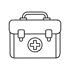 first aid kit icon, first aid kit line art - simple line art of first aid kit, perfect for first aid kit logos and icons