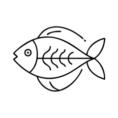 fish icon, fish line art - simple line art of fish, perfect for fish logos and icons