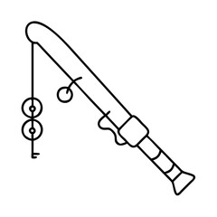 fishing rod icon, fishing rod line art - simple line art of fishing rod, perfect for fishing rod logos and icons
