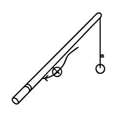 fishing rod icon, fishing rod line art - simple line art of fishing rod, perfect for fishing rod logos and icons