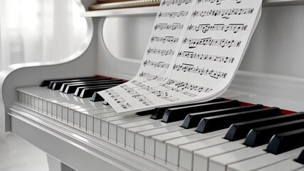 Elegant Grand Piano and Sheet Music