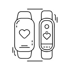 fitness tracker icon, fitness tracker line art - simple line art of fitness tracker, perfect for fitness tracker logos and icons