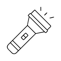 flashlight icon, flashlight line art - simple line art of flashlight, perfect for flashlight logos and icons
