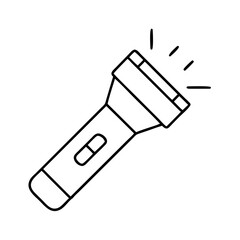 flashlight icon, flashlight line art - simple line art of flashlight, perfect for flashlight logos and icons