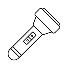 flashlight icon, flashlight line art - simple line art of flashlight, perfect for flashlight logos and icons