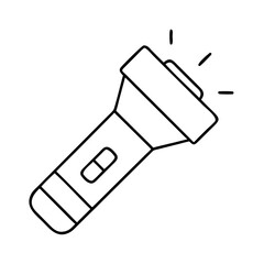 flashlight icon, flashlight line art - simple line art of flashlight, perfect for flashlight logos and icons