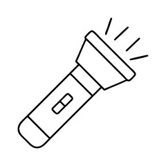 flashlight icon, flashlight line art - simple line art of flashlight, perfect for flashlight logos and icons