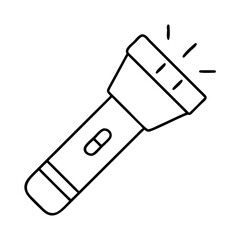 flashlight icon, flashlight line art - simple line art of flashlight, perfect for flashlight logos and icons