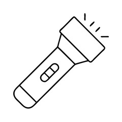 flashlight icon, flashlight line art - simple line art of flashlight, perfect for flashlight logos and icons